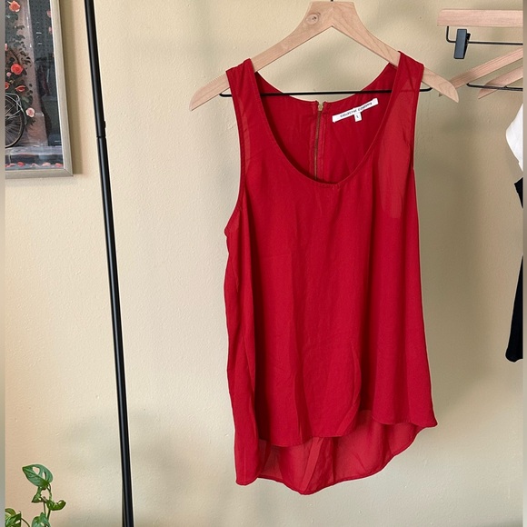 Collective Concepts Rover Zip Back Blouse Red Size Large - Picture 2 of 6